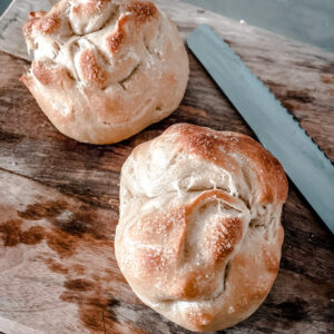 Buns right after taking out from the oven, before slicing.