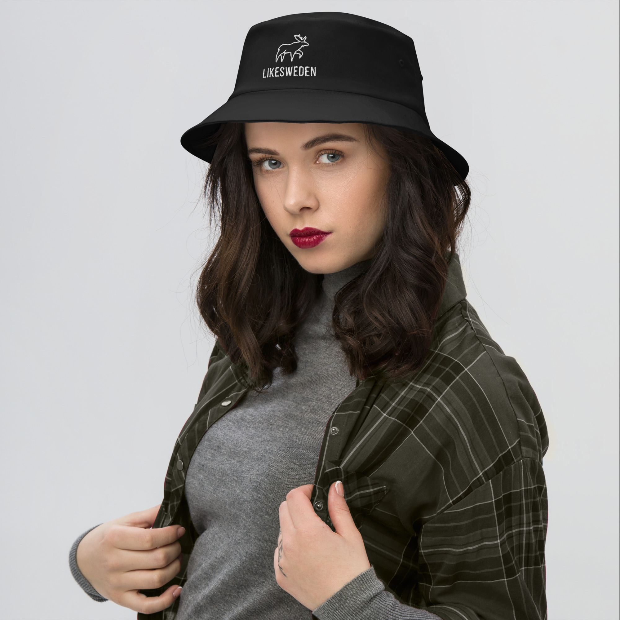 LikeSweden Moose Logo [Unisex Old School Bucket Hat] - Image 2