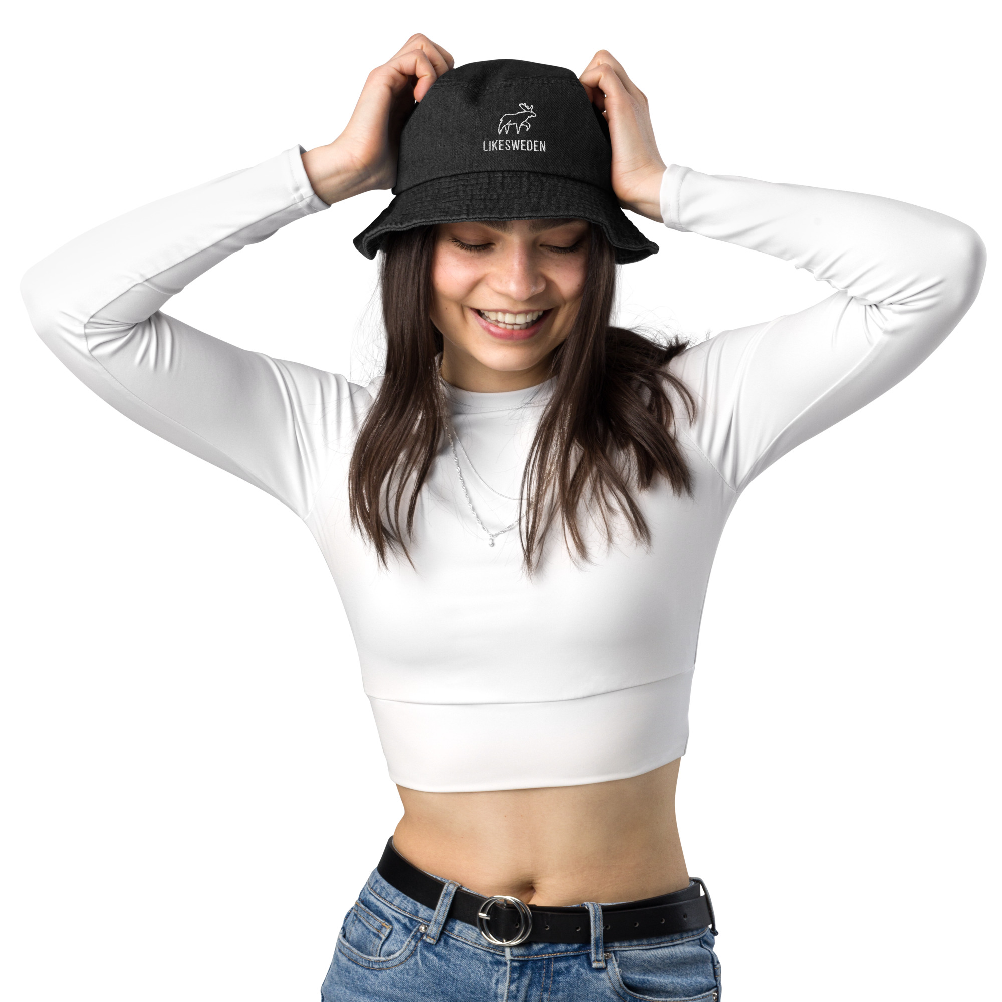 LikeSweden Moose Logo [Unisex Denim bucket hat]