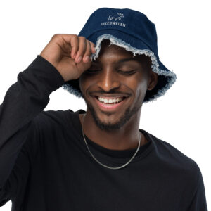 LikeSweden Moose Logo [Unisex Distressed denim bucket hat]