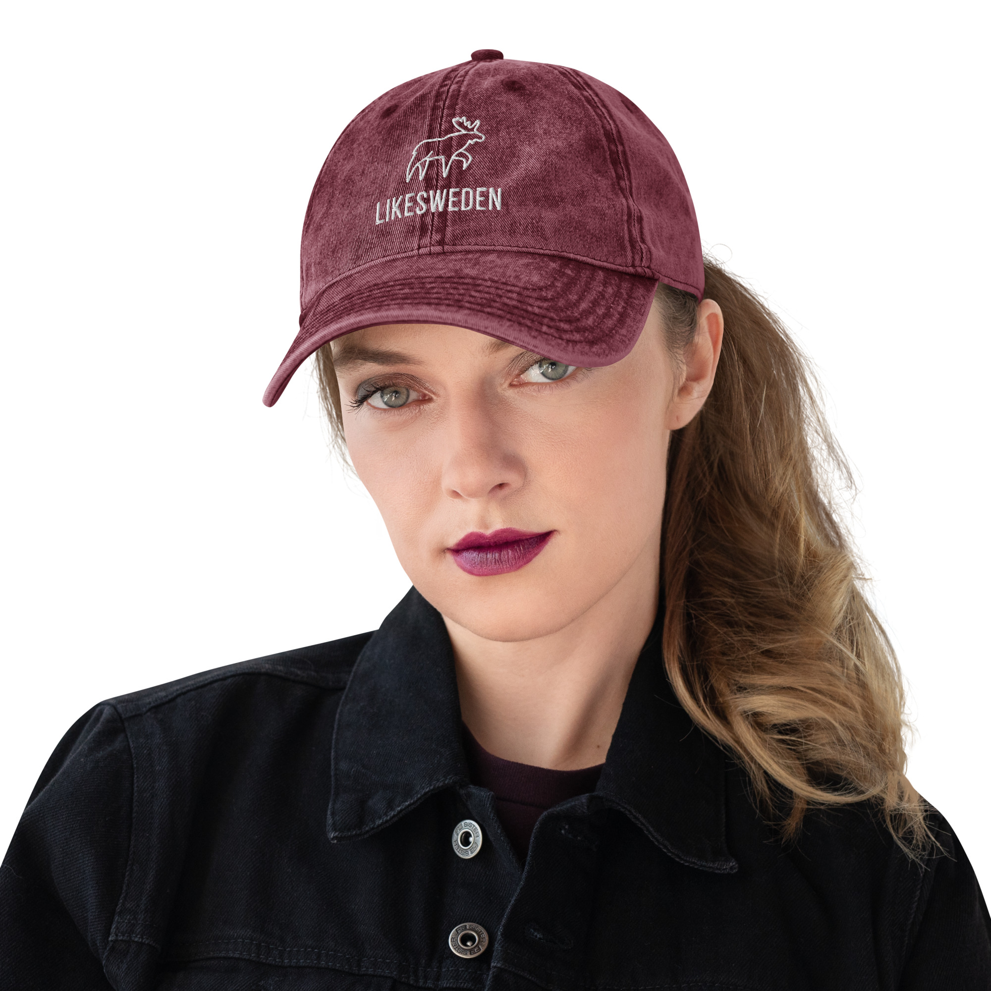 LikeSweden Moose Logo [Unisex Vintage Cotton Twill Cap] - Image 3
