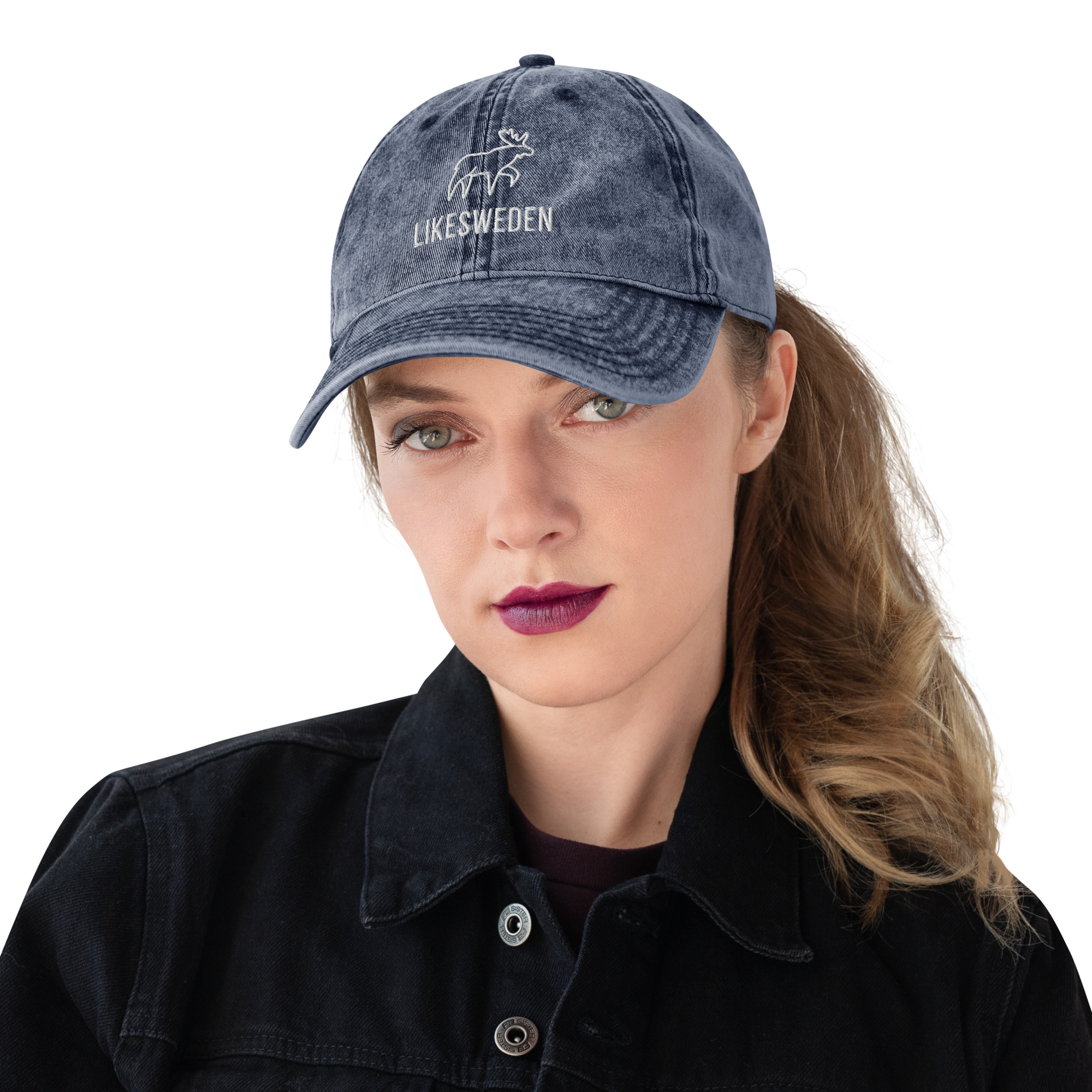 LikeSweden Moose Logo [Unisex Vintage Cotton Twill Cap] - Image 2