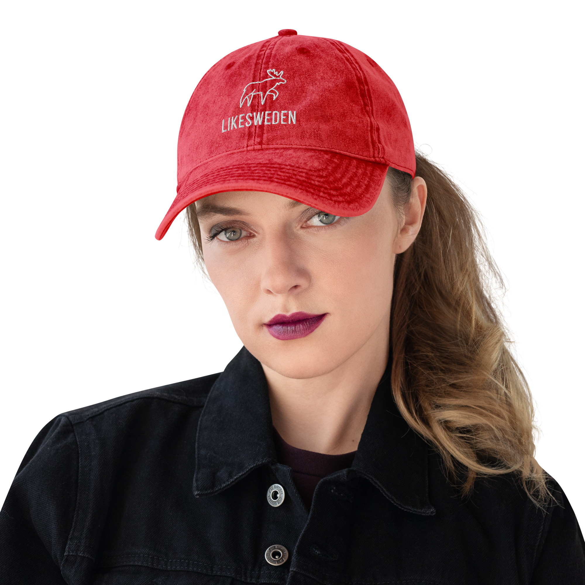 LikeSweden Moose Logo [Unisex Vintage Cotton Twill Cap] - Image 4