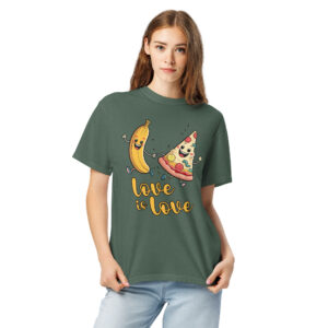 Love is Love - Swedish Banana, Curry, Peanut Pizza [Unisex t-shirt - Blue Spruce]
