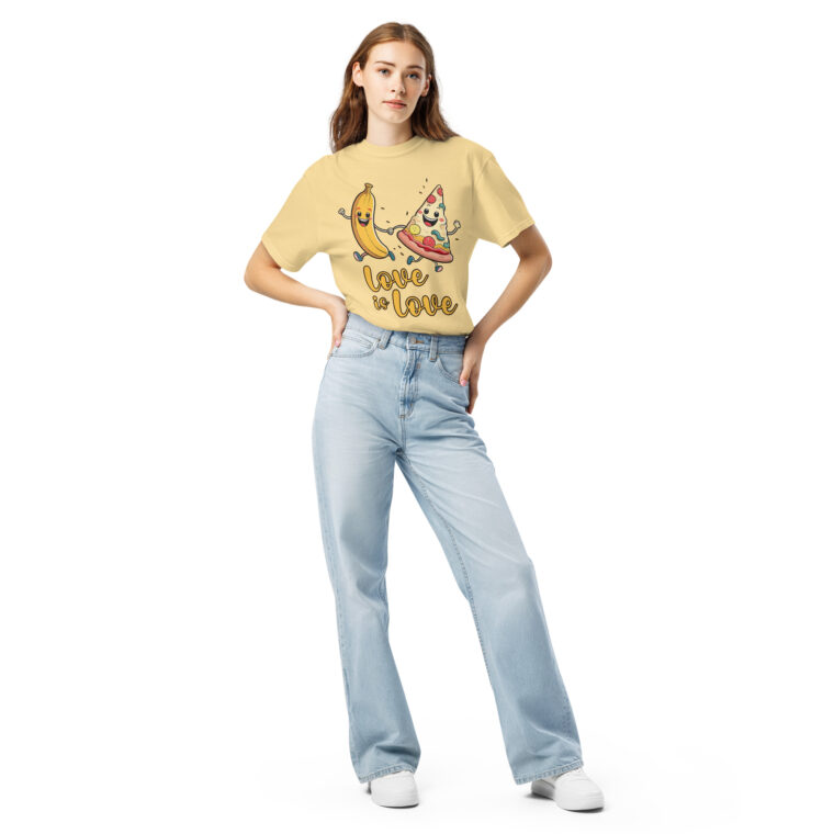 Love is Love - Swedish Banana, Curry, Peanut Pizza [Unisex t-shirt - Butter] - Image 2