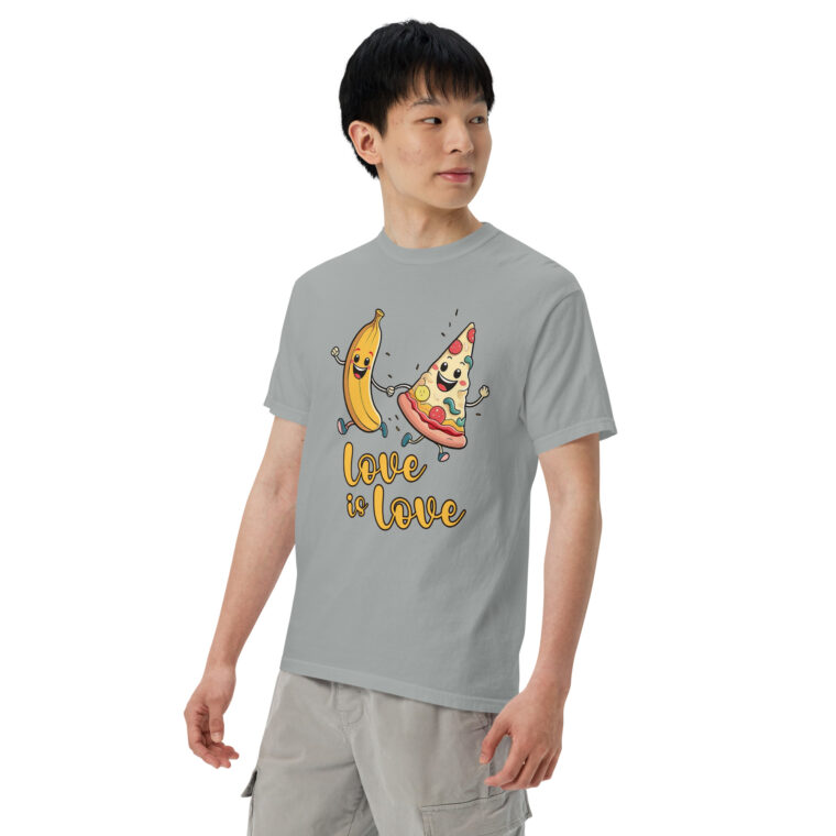 Love is Love - Swedish Banana, Curry, Peanut Pizza [Unisex t-shirt - Granite] - Image 6