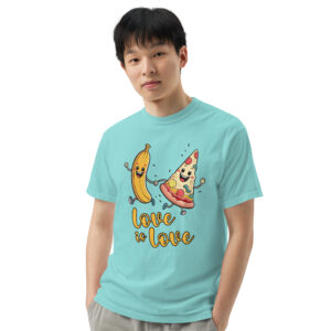 Love is Love - Swedish Banana, Curry, Peanut Pizza [Unisex t-shirt - Lagoon Blue]