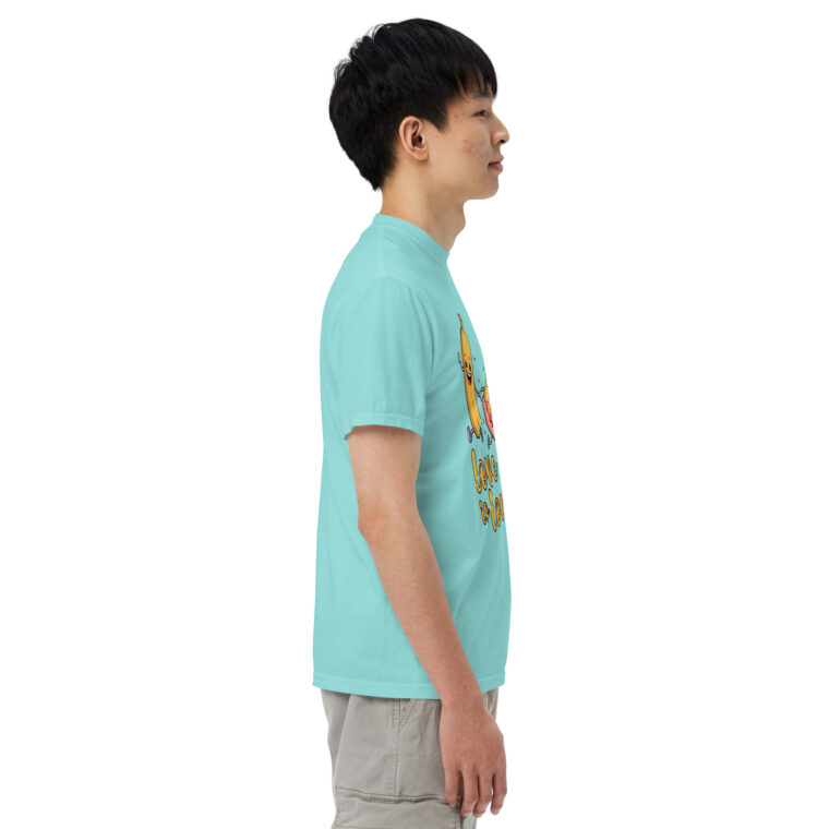 Love is Love - Swedish Banana, Curry, Peanut Pizza [Unisex t-shirt - Lagoon Blue] - Image 7