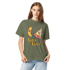 Love is Love - Swedish Banana, Curry, Peanut Pizza [Unisex t-shirt - Moss]
