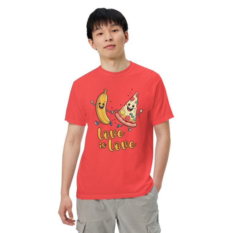 Love is Love - Swedish Banana, Curry, Peanut Pizza [Unisex t-shirt - Paprika] - Image 3