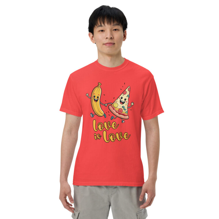 Love is Love - Swedish Banana, Curry, Peanut Pizza [Unisex t-shirt - Paprika] - Image 2