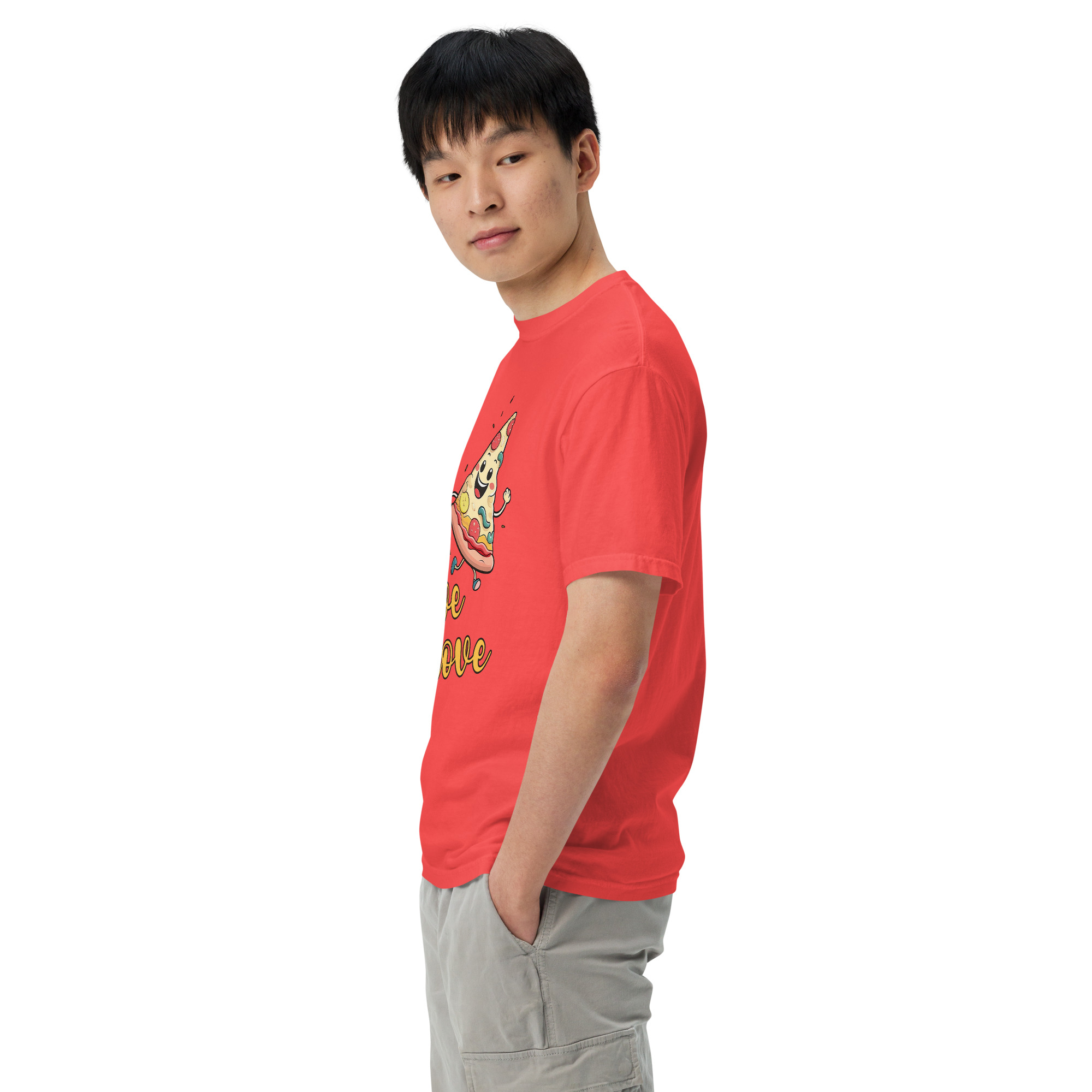Love is Love - Swedish Banana, Curry, Peanut Pizza [Unisex t-shirt - Paprika] - Image 6