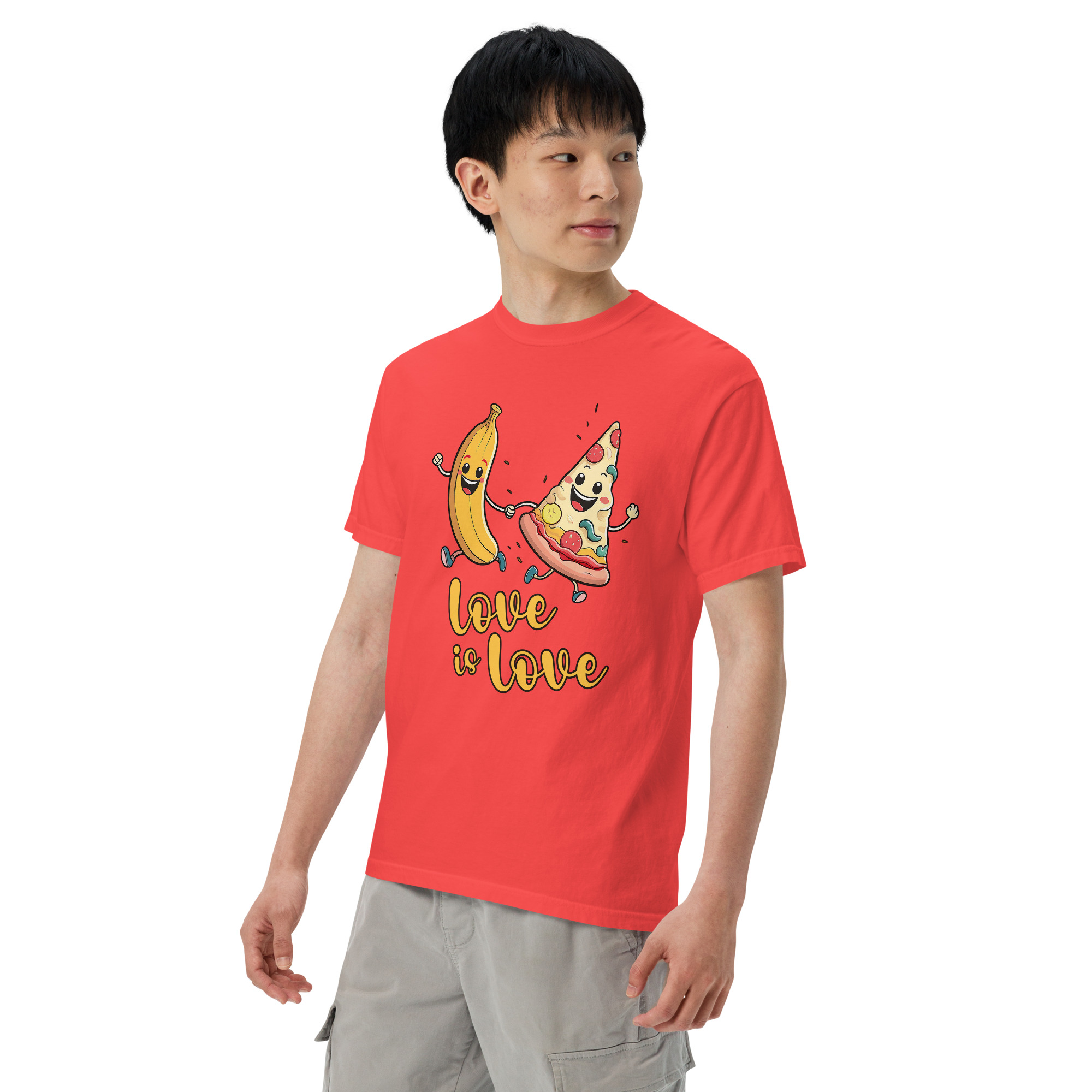 Love is Love - Swedish Banana, Curry, Peanut Pizza [Unisex t-shirt - Paprika]
