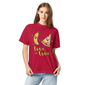 Love is Love - Swedish Banana, Curry, Peanut Pizza [Unisex t-shirt - Red]