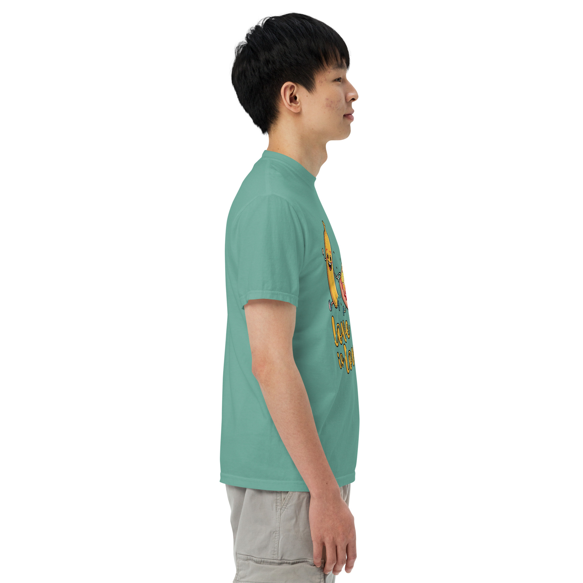 Love is Love - Swedish Banana, Curry, Peanut Pizza [Unisex t-shirt - Seafoam] - Image 7