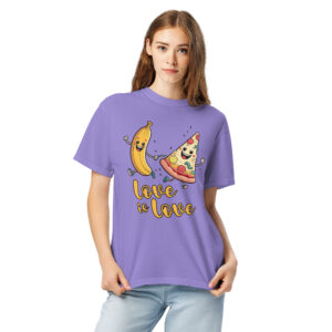 Love is Love - Swedish Banana, Curry, Peanut Pizza [Unisex t-shirt - Violet]