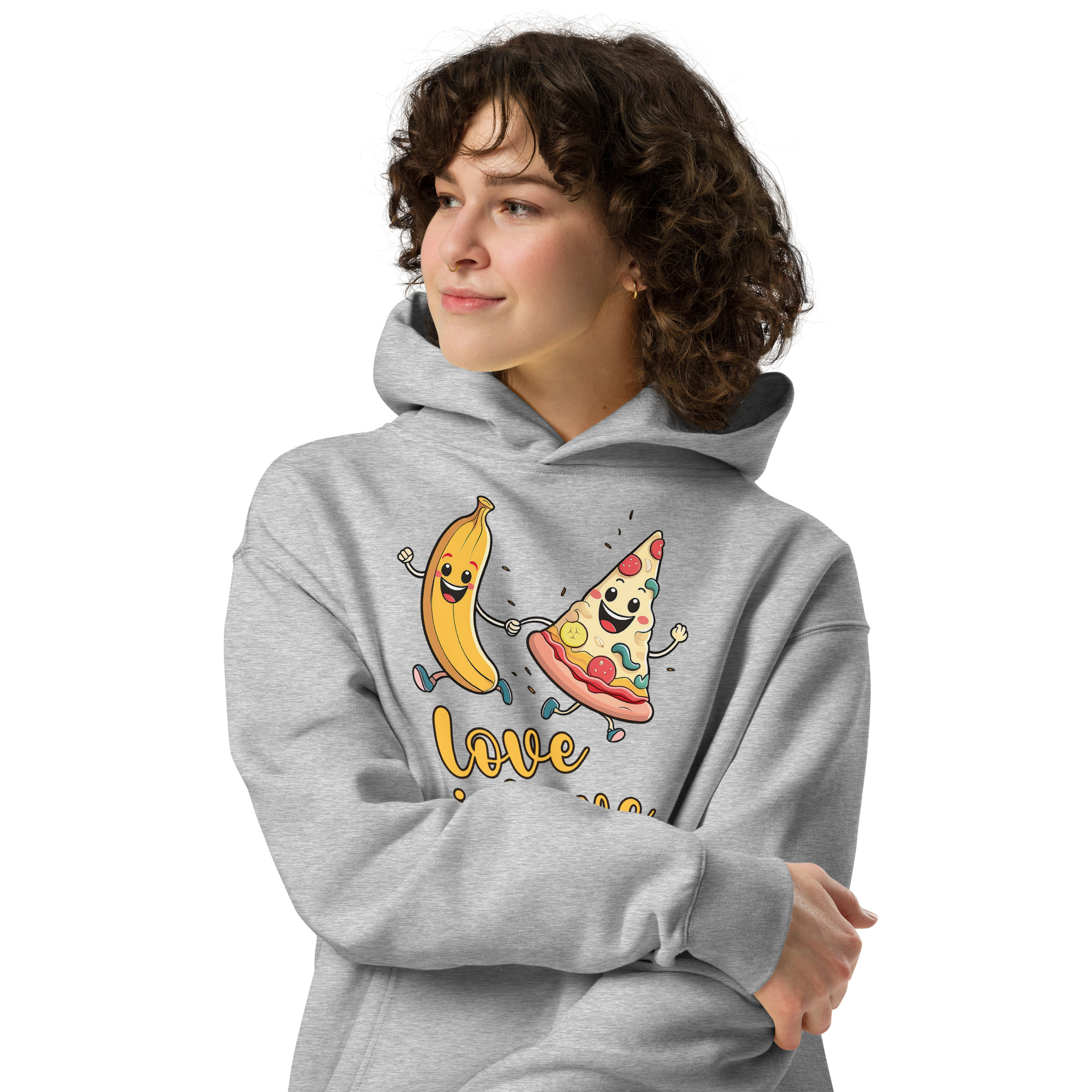 Love is Love - Swedish Banana, Curry, Peanut Pizza [Unisex oversized hoodie] - Image 7