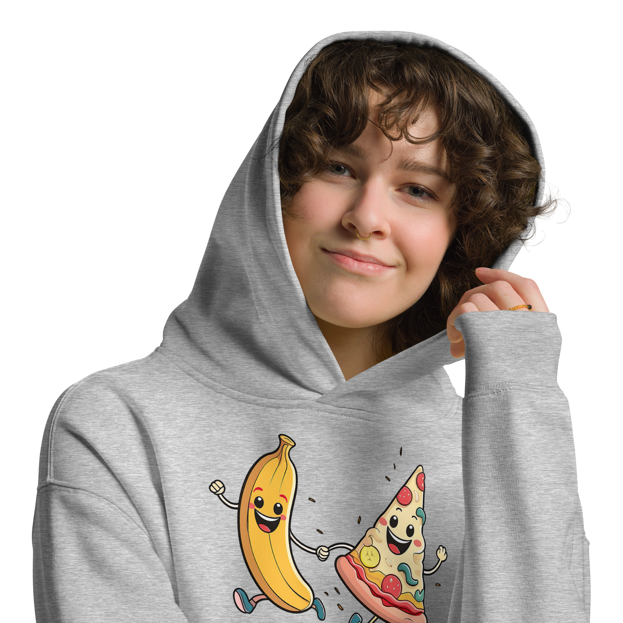 Love is Love - Swedish Banana, Curry, Peanut Pizza [Unisex oversized hoodie] - Image 8