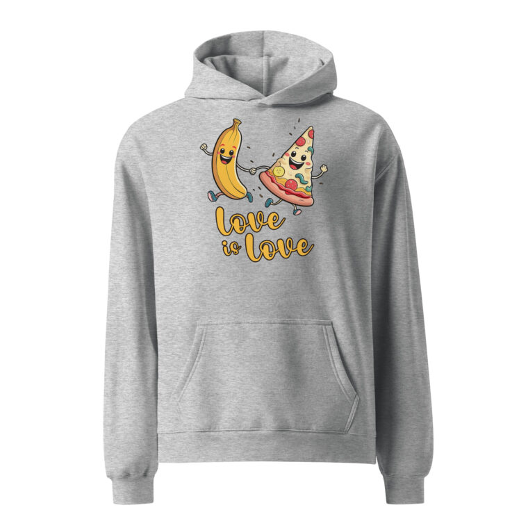 Love is Love - Swedish Banana, Curry, Peanut Pizza [Unisex oversized hoodie] - Image 3