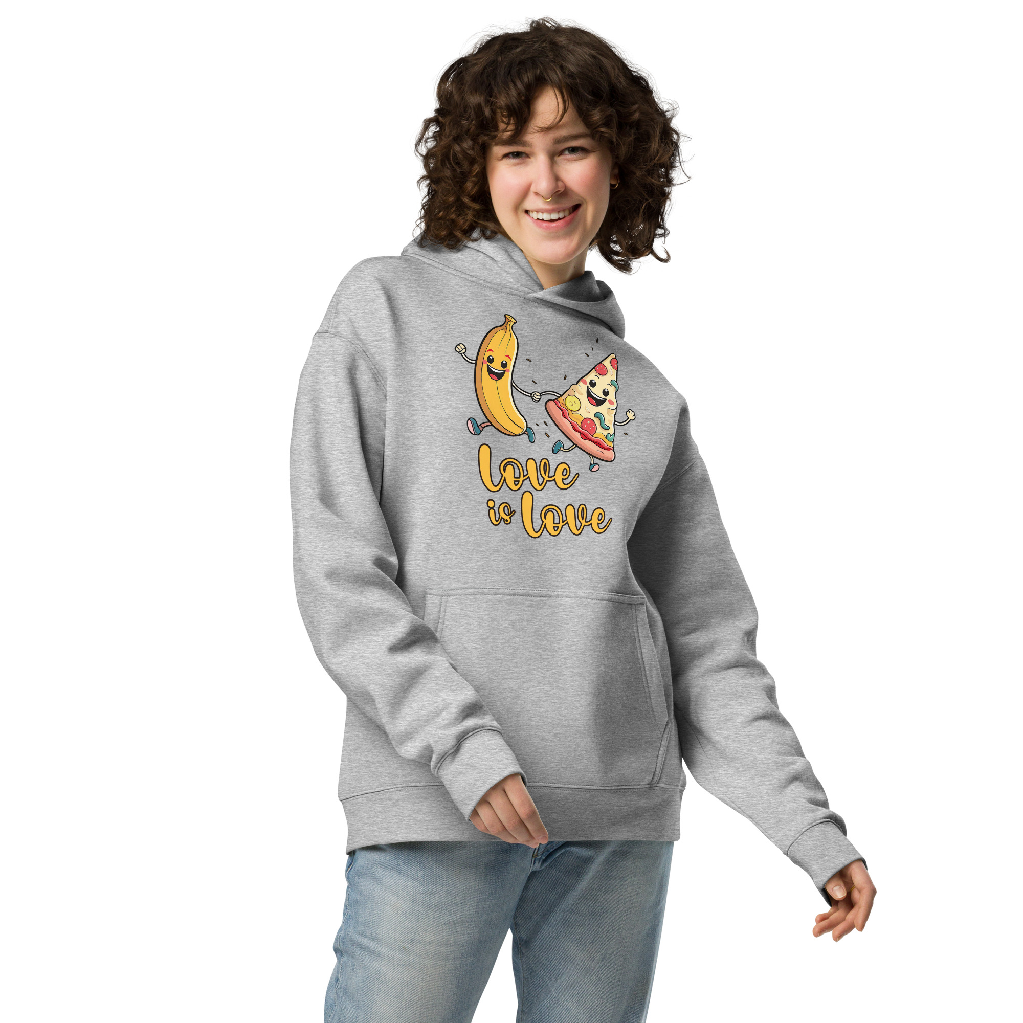Love is Love - Swedish Banana, Curry, Peanut Pizza [Unisex oversized hoodie] - Image 6