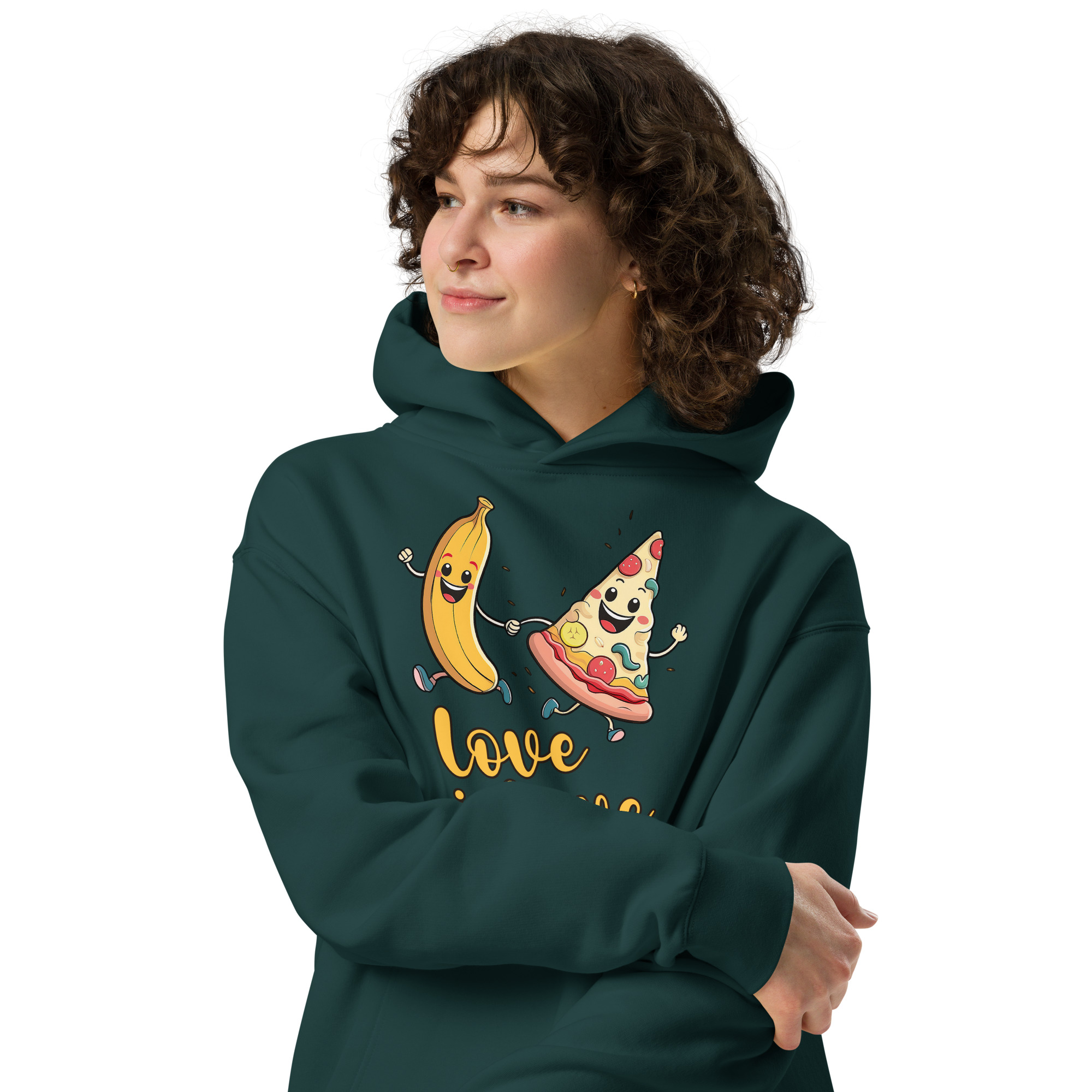 Love is Love - Swedish Banana, Curry, Peanut Pizza [Unisex oversized hoodie] - Image 4