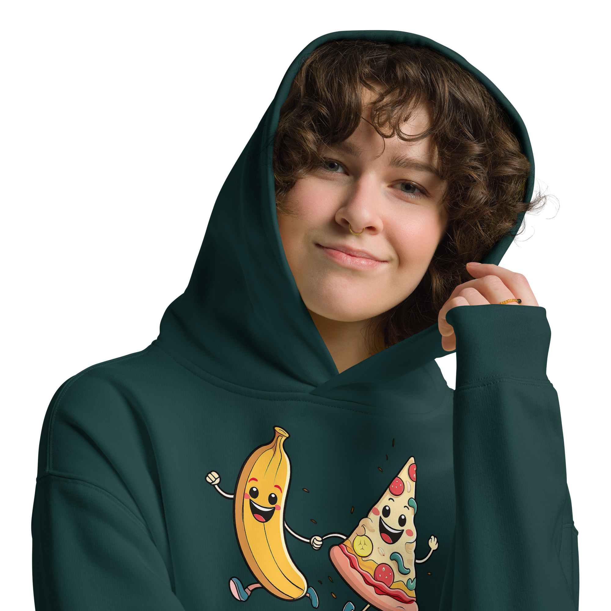 Love is Love - Swedish Banana, Curry, Peanut Pizza [Unisex oversized hoodie] - Image 5