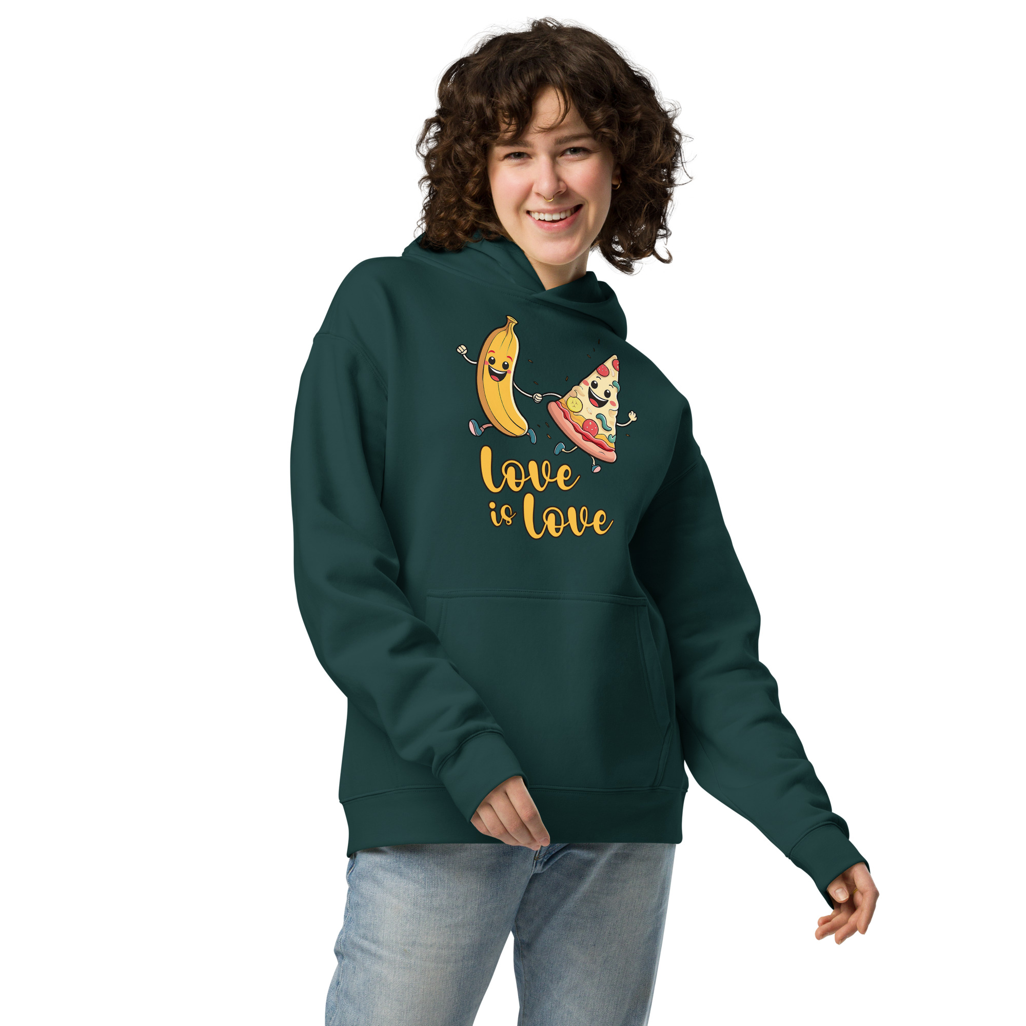 Love is Love - Swedish Banana, Curry, Peanut Pizza [Unisex oversized hoodie]