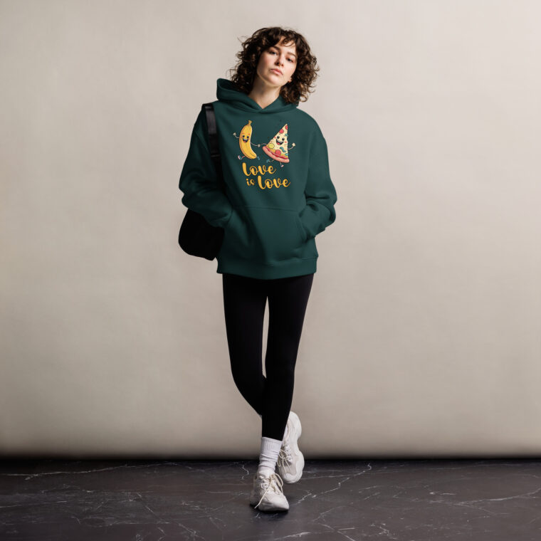 Love is Love - Swedish Banana, Curry, Peanut Pizza [Unisex oversized hoodie] - Image 2